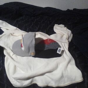 Fitted starter cap and Old Navy beenie